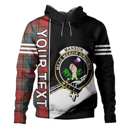 ScotsTee Shop Scottish Manson Weathered Clan Crest Tartan Hoodie Quarter Personalized