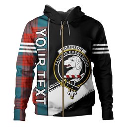 ScotsTee Shop Scottish Robinson Dress (Robins Dress) Ancient Clan Crest Tartan Hoodie Quarter Personalized