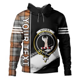 ScotsTee Shop Scottish Napier Rose Modern Clan Crest Tartan Hoodie Quarter Personalized