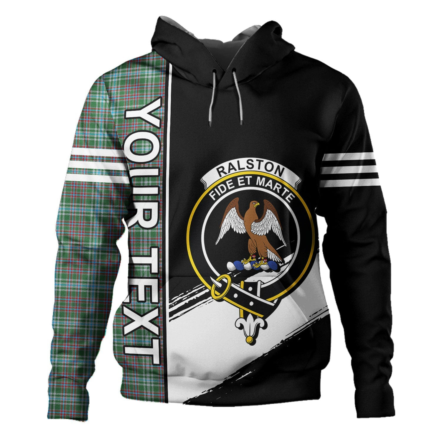 ScotsTee Shop Scottish Ralston US Modern Clan Crest Tartan Hoodie Quarter Personalized
