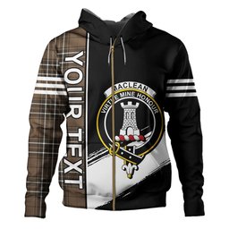 ScotsTee Shop Scottish MacLean of Duart Hunting (Vestiarium Scoticum) Weathered Clan Crest Tartan Hoodie Quarter Personalized