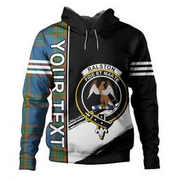 ScotsTee Shop Scottish Ralston UK Ancient Clan Crest Tartan Hoodie Quarter Personalized