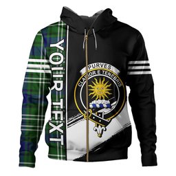ScotsTee Shop Scottish Purves Clan Crest Tartan Hoodie Quarter Personalized