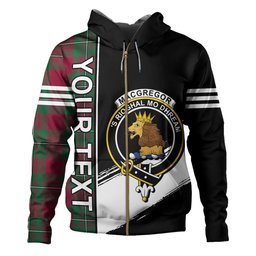 ScotsTee Shop Scottish MacGregor of Cardney (Gregor of Cardney) Modern Clan Crest Tartan Hoodie Quarter Personalized