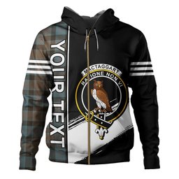 ScotsTee Shop Scottish MacTaggart Weathered Clan Crest Tartan Hoodie Quarter Personalized