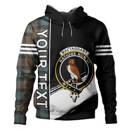 ScotsTee Shop Scottish MacTaggart Weathered Clan Crest Tartan Hoodie Quarter Personalized