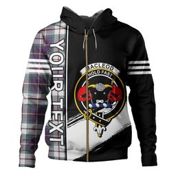 ScotsTee Shop Scottish MacLeod of California Weathered Clan Crest Tartan Hoodie Quarter Personalized