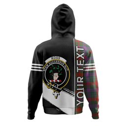 ScotsTee Shop Scottish Ross (Wilsons) Clan Crest Tartan Hoodie Quarter Personalized