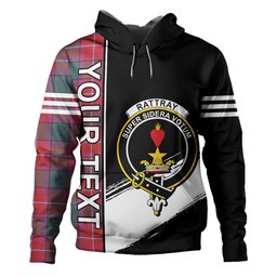 ScotsTee Shop Scottish Rattray Weathered Clan Crest Tartan Hoodie Quarter Personalized