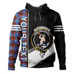 ScotsTee Shop Scottish Pennycook Clan Crest Tartan Hoodie Quarter Personalized