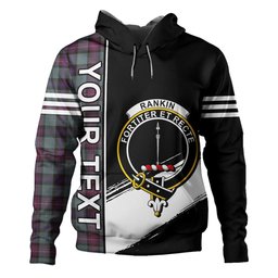 ScotsTee Shop Scottish Rankin (Dalgliesh) Weathered Clan Crest Tartan Hoodie Quarter Personalized