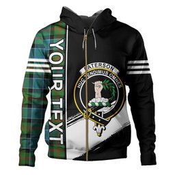 ScotsTee Shop Scottish Paterson Ancient Clan Crest Tartan Hoodie Quarter Personalized