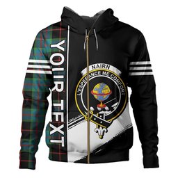 ScotsTee Shop Scottish Nairn Ancient Clan Crest Tartan Hoodie Quarter Personalized
