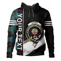 ScotsTee Shop Scottish Nairn Ancient Clan Crest Tartan Hoodie Quarter Personalized