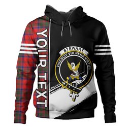 ScotsTee Shop Scottish Stewart of Ardshiel Modern Clan Crest Tartan Hoodie Quarter Personalized
