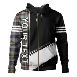 ScotsTee Shop Scottish Reid (Mill City) Weathered Clan Crest Tartan Hoodie Quarter Personalized