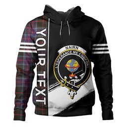 ScotsTee Shop Scottish Nairn Weathered Clan Crest Tartan Hoodie Quarter Personalized