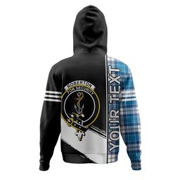 ScotsTee Shop Scottish Roberton Clan Crest Tartan Hoodie Quarter Personalized