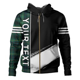 ScotsTee Shop Scottish Stewart Hunting Modern Clan Crest Tartan Hoodie Quarter Personalized