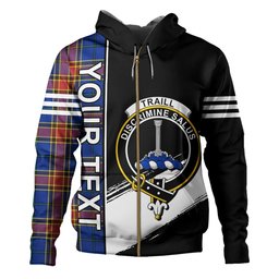 ScotsTee Shop Scottish Traill (Trayle) Modern Clan Crest Tartan Hoodie Quarter Personalized