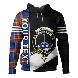 ScotsTee Shop Scottish Traill (Trayle) Modern Clan Crest Tartan Hoodie Quarter Personalized