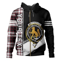 ScotsTee Shop Scottish MacPherson of Pitmain Modern Clan Crest Tartan Hoodie Quarter Personalized