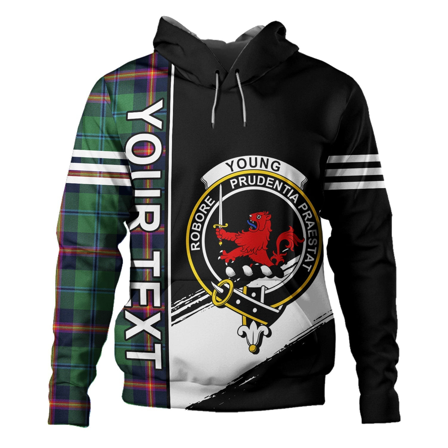 ScotsTee Shop Scottish Young Modern Clan Crest Tartan Hoodie Quarter Personalized