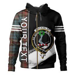 ScotsTee Shop Scottish MacKinlay Weathered Clan Crest Tartan Hoodie Quarter Personalized