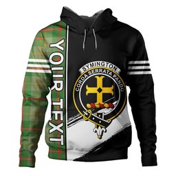 ScotsTee Shop Scottish Symington Ancient Clan Crest Tartan Hoodie Quarter Personalized