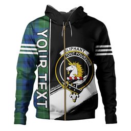 ScotsTee Shop Scottish Oliphant Modern Clan Crest Tartan Hoodie Quarter Personalized