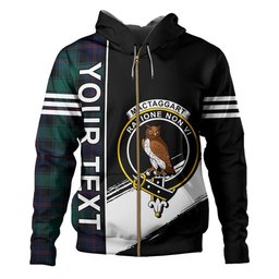 ScotsTee Shop Scottish MacTaggart Modern Clan Crest Tartan Hoodie Quarter Personalized