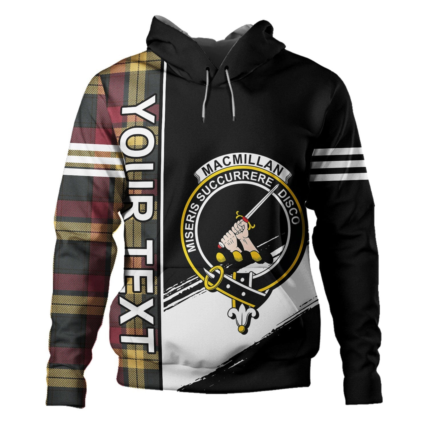 ScotsTee Shop Scottish MacMillan Weathered Clan Crest Tartan Hoodie Quarter Personalized