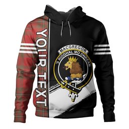 ScotsTee Shop Scottish MacGregor of Cardney (Gregor of Cardney) Weathered Clan Crest Tartan Hoodie Quarter Personalized