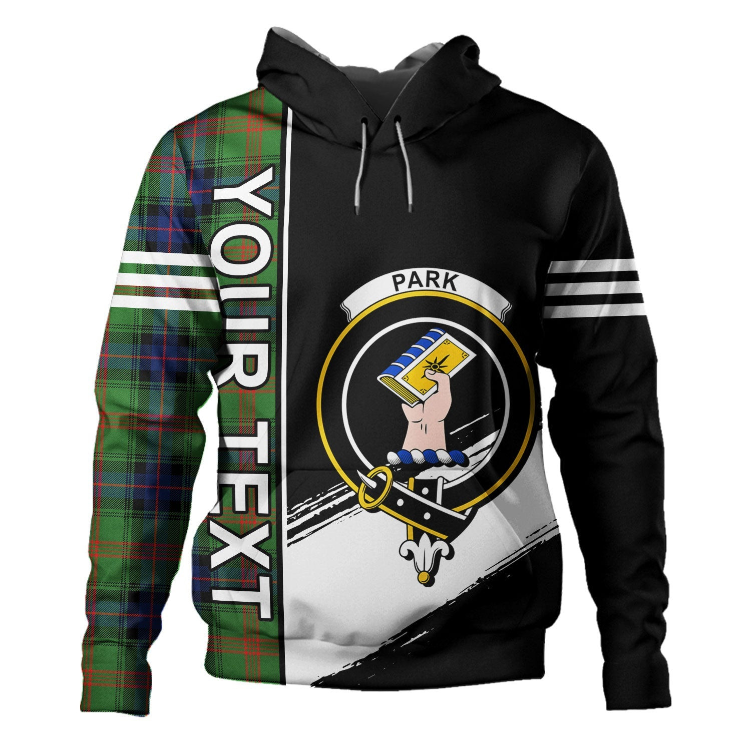 ScotsTee Shop Scottish Park Modern Clan Crest Tartan Hoodie Quarter Personalized