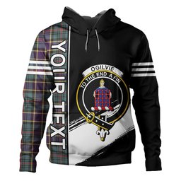 ScotsTee Shop Scottish Ogilvie of Inverarity (Wilson) Weathered Clan Crest Tartan Hoodie Quarter Personalized