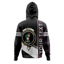 ScotsTee Shop Scottish Watt (Wate) Modern Clan Crest Tartan Hoodie Quarter Personalized