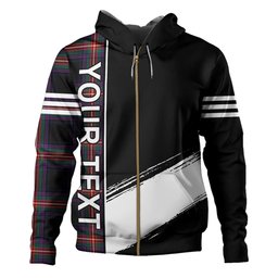 ScotsTee Shop Scottish Watt (Wate) Modern Clan Crest Tartan Hoodie Quarter Personalized