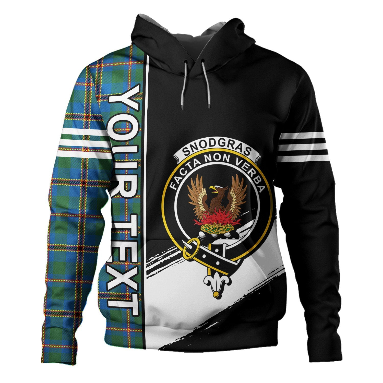 ScotsTee Shop Scottish Snodgrass Modern Clan Crest Tartan Hoodie Quarter Personalized
