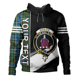 ScotsTee Shop Scottish Ogilvie of Inverarity (Wilson) Ancient Clan Crest Tartan Hoodie Quarter Personalized