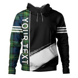 ScotsTee Shop Scottish Sinclair of Ulster Modern Clan Crest Tartan Hoodie Quarter Personalized