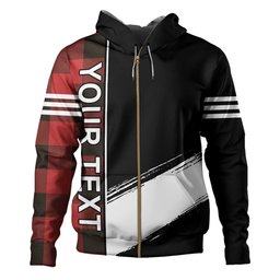 ScotsTee Shop Scottish MacGregor Rob Roy (Gregor Red & Black) Weathered Clan Crest Tartan Hoodie Quarter Personalized