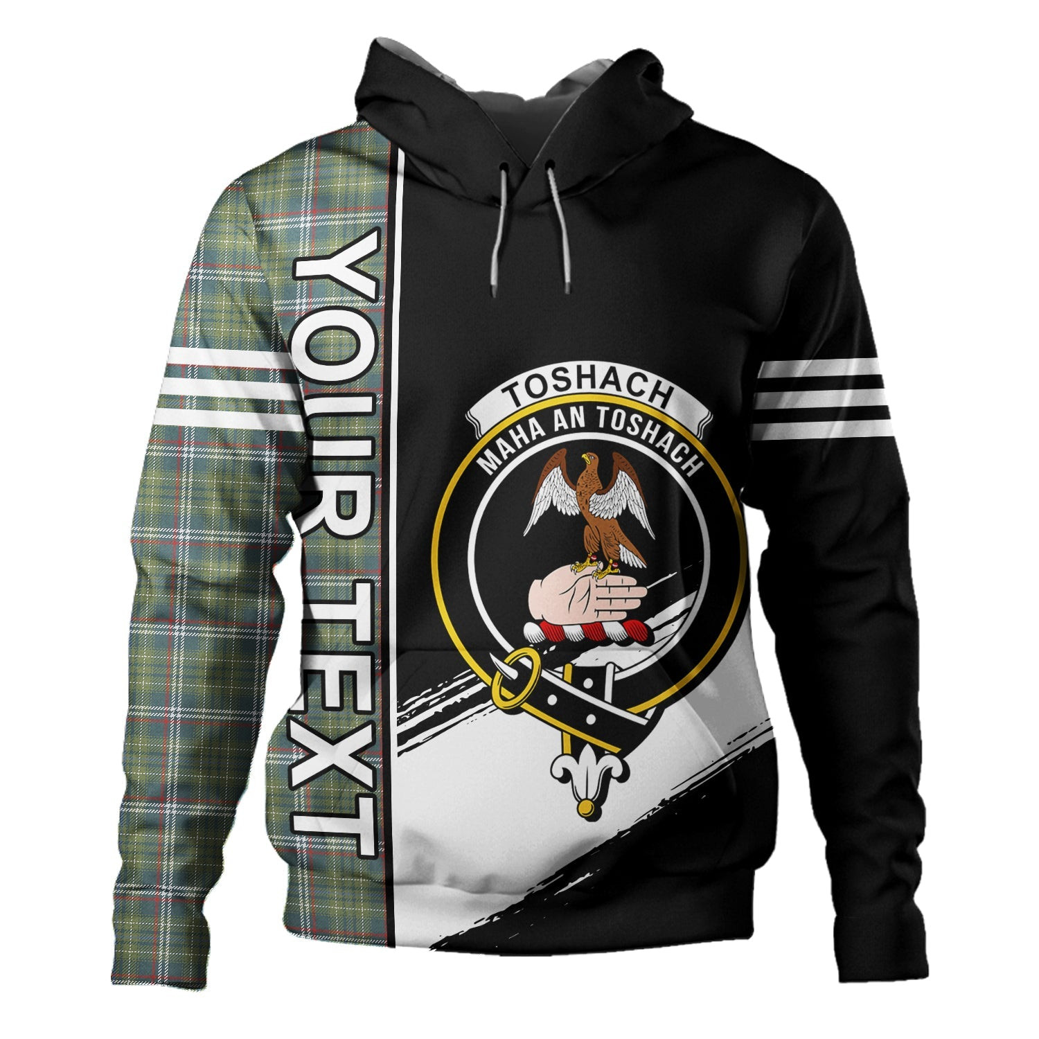 ScotsTee Shop Scottish Toshach Weathered Clan Crest Tartan Hoodie Quarter Personalized