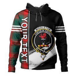 ScotsTee Shop Scottish Middleton Weathered Clan Crest Tartan Hoodie Quarter Personalized