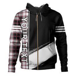ScotsTee Shop Scottish MacPherson of Pitmain Ancient Clan Crest Tartan Hoodie Quarter Personalized