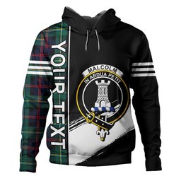 ScotsTee Shop Scottish Malcolm Modern Clan Crest Tartan Hoodie Quarter Personalized