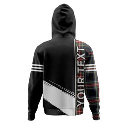 ScotsTee Shop Scottish Stewart Black Modern Clan Crest Tartan Hoodie Quarter Personalized