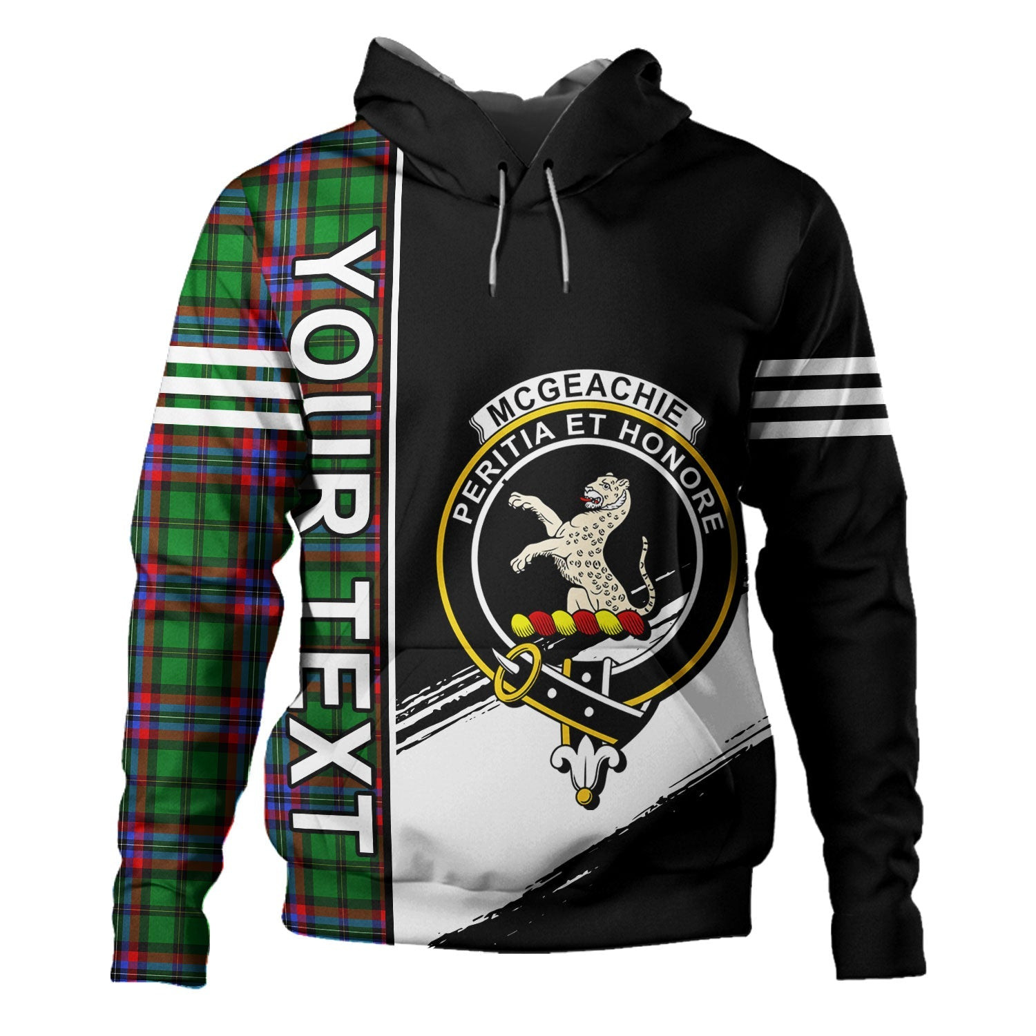 ScotsTee Shop Scottish McGeachie Clan Crest Tartan Hoodie Quarter Personalized