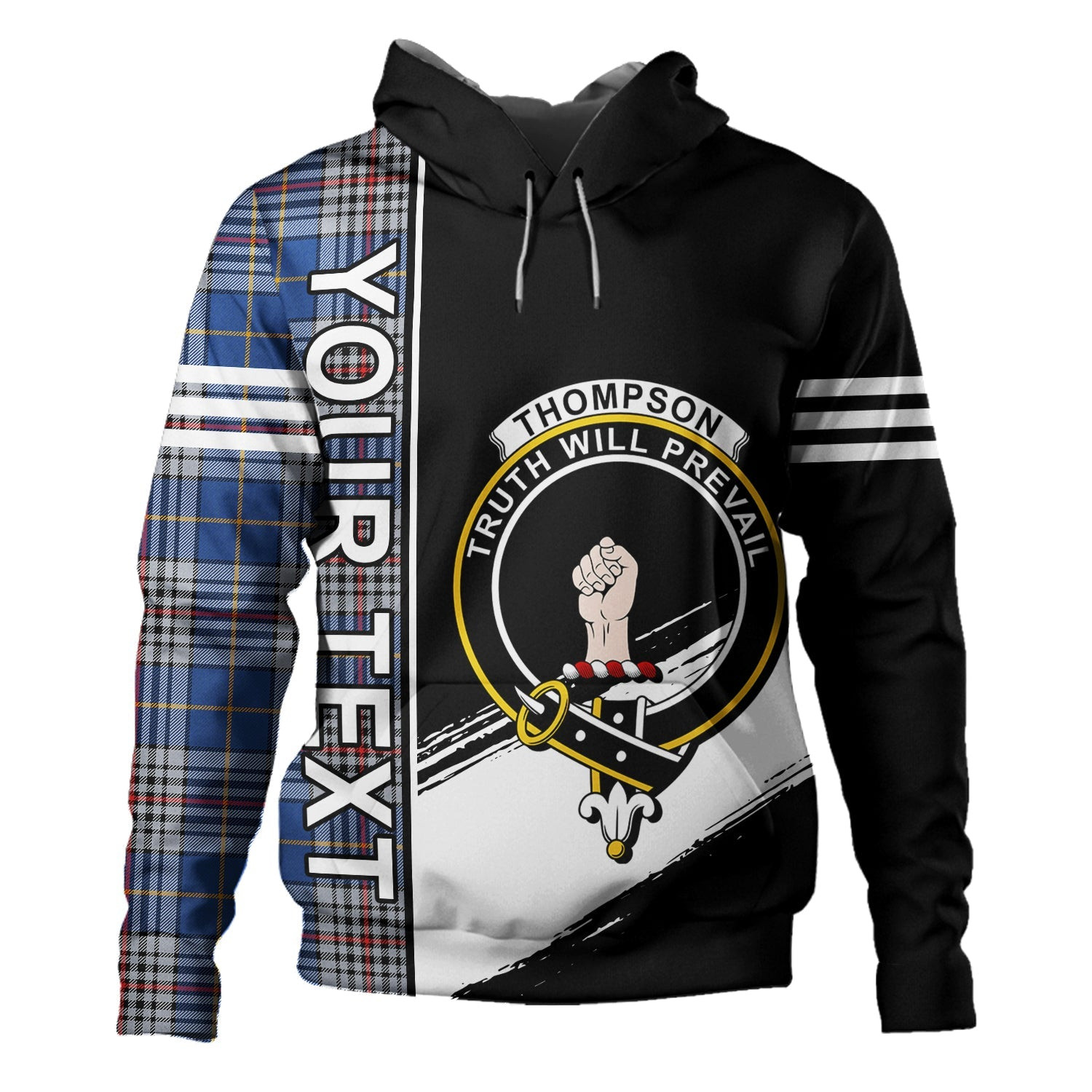 ScotsTee Shop Scottish Thompson Variant (Thomson Variant) Modern Clan Crest Tartan Hoodie Quarter Personalized