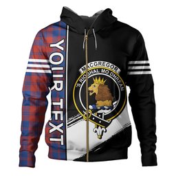 ScotsTee Shop Scottish MacGregor of Glengyle (Gregor of Deeside) Modern Clan Crest Tartan Hoodie Quarter Personalized