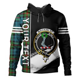 ScotsTee Shop Scottish MacKinlay Ancient Clan Crest Tartan Hoodie Quarter Personalized